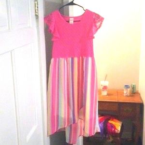 Pink dress with stripes